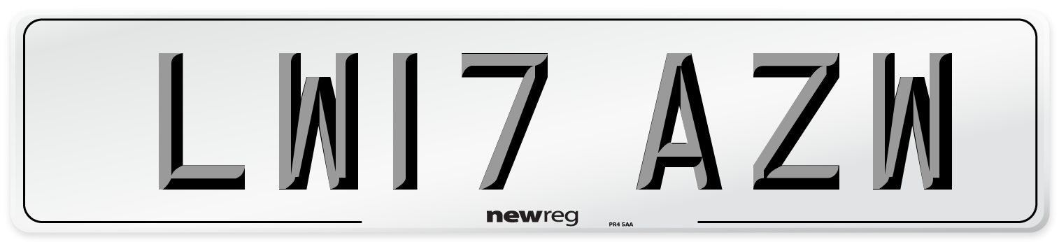 LW17 AZW Number Plate from New Reg